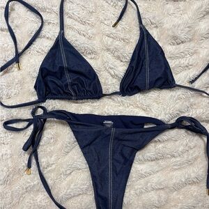 Monday Swimwear denim bikini set medium